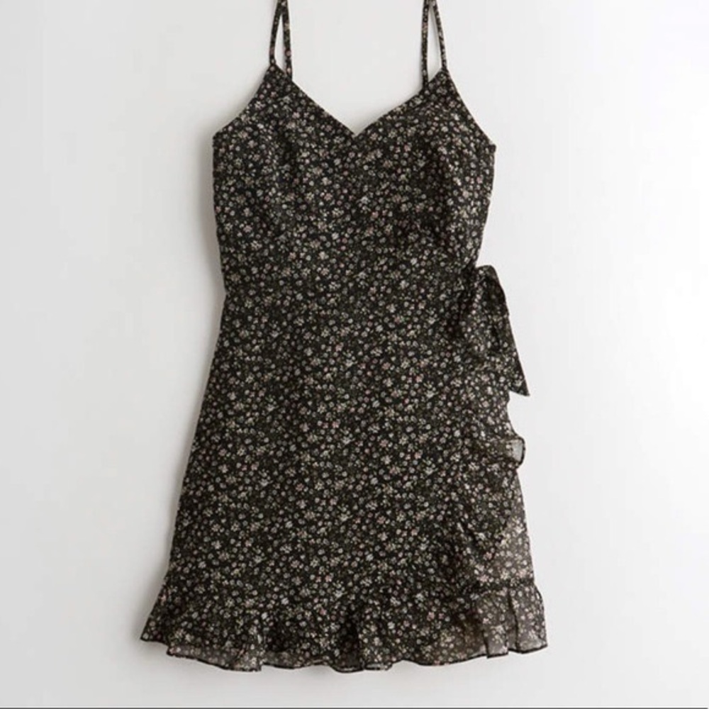 Hollister Black Floral Mini Dress